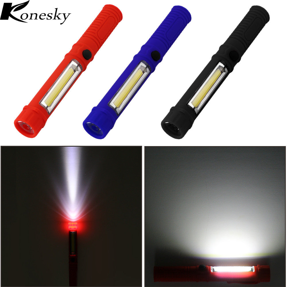 COB LED Mini Pen Multifunction led Torch light Handle Cob Round Work Hand Torch Flashlight Lantern Built-in Magnet Clip
