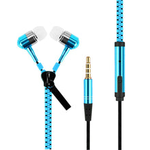 Load image into Gallery viewer, 3.5 mm Zipper In-ear Metal Bass Earphone Stereo Music Wired Earpieces With MIC for iPhone Samsung Xiaomi Oneplus MP3 Player