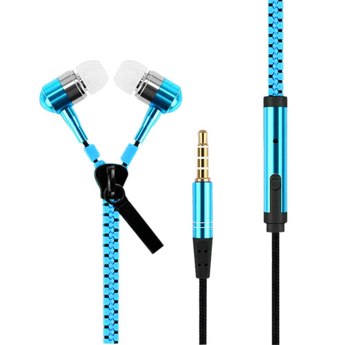 3.5 mm Zipper In-ear Metal Bass Earphone Stereo Music Wired Earpieces With MIC for iPhone Samsung Xiaomi Oneplus MP3 Player