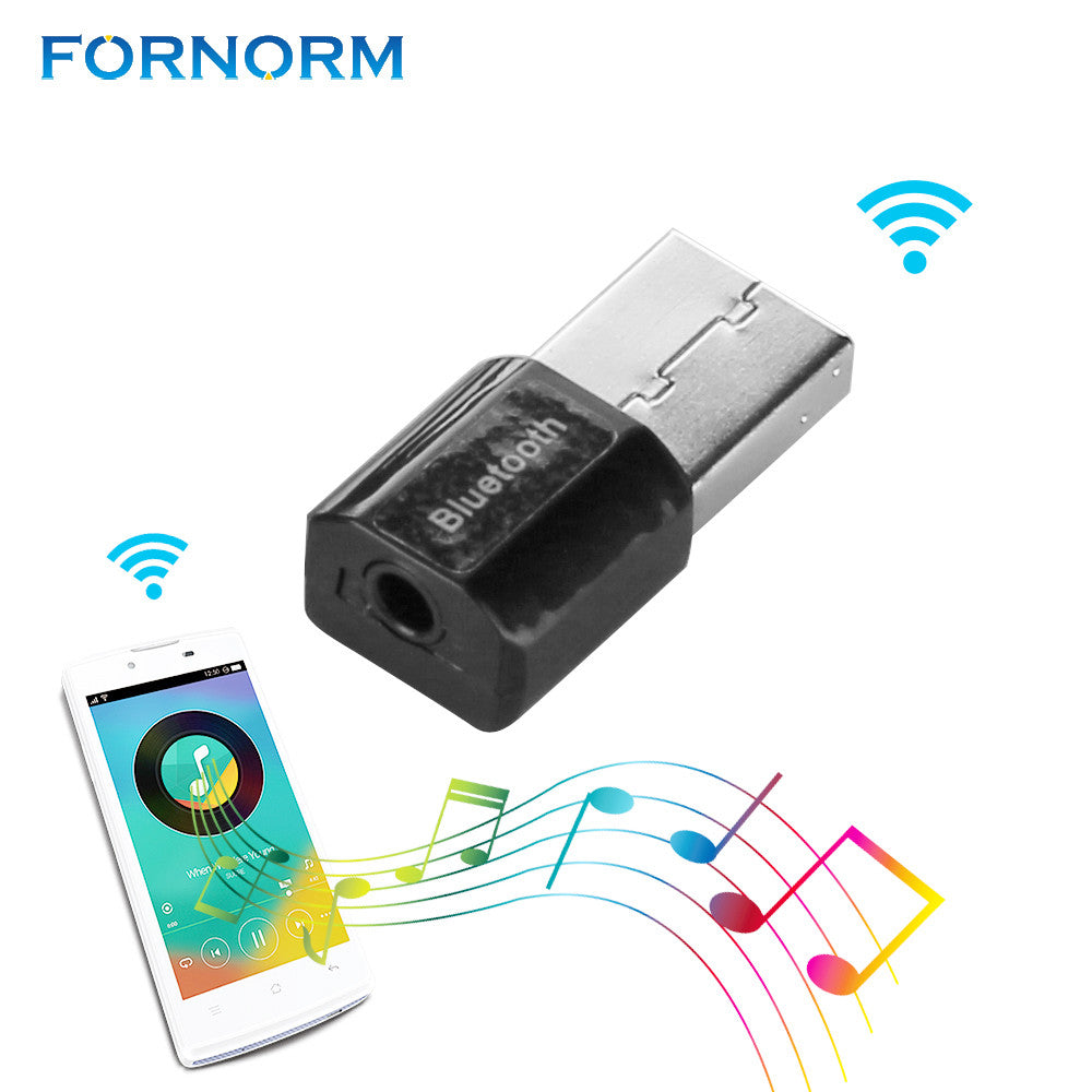 FORNORM 3.5mm Jack Bluetooth Audio Receiver Cable Media Receiver USB Wireless Bluetooth Stereo Receiver Music Home Car Adapter