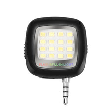 Load image into Gallery viewer, Powstro Rechargeable LED Light Spotlight Selfie 16 Fill-in Light LED Flash 3.5mm Jack for Samsung Iphone Smartphone