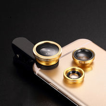 Load image into Gallery viewer, 3 in 1 Phone Clip Lens Fisheye Lens Wide Angle Macro Lenses