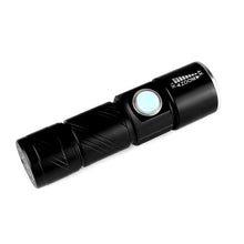 Load image into Gallery viewer, Portable Mini USB Rechargeable 350LM LED Flashlight Outdoor Travel Focus Adjustable Strong light Torch 3-Mode with Strap