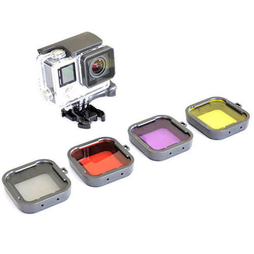 Waterproof Dive Housing Case Diving Protective Housing Shell Filter with Lens Cover Cap for GoPro 4 GoPro 3+ Sports Action Camera