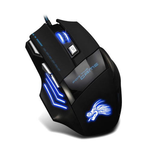 Wired Gaming Mouse With 5500DPI Adjustable 6 Buttons Cable USB LED