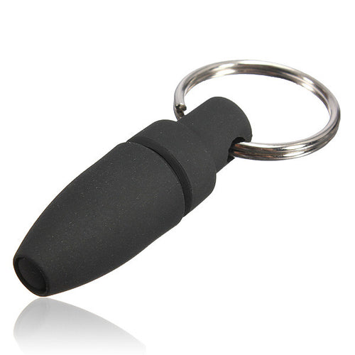 New Rubber Cigar Hole Punch Cutter With Chrome Key Ring Buckle Black