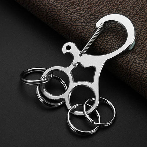Stainless Steel Key Buckle Multifunction Engaging Key Chain Carabiner EDC Tool