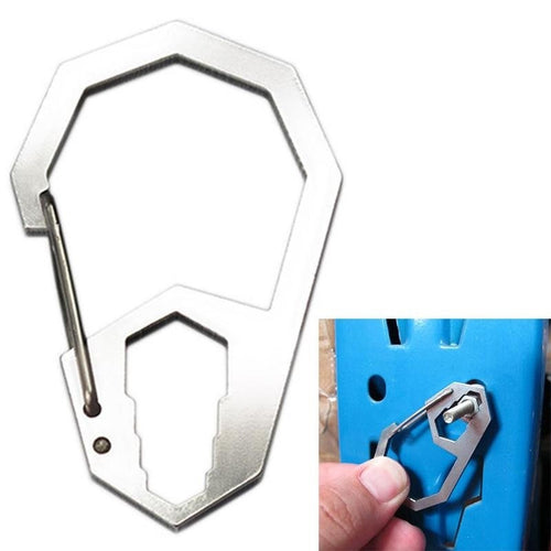 Portable Outdoor Stainless Steel Carabiner Hook Polygon Key Ring Keychain