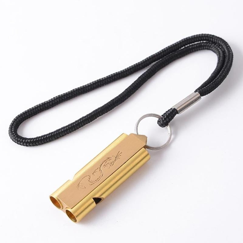 Handmade Whistle Brass Dual Frequency Survival High Decibel Wilderness Survival Whistle