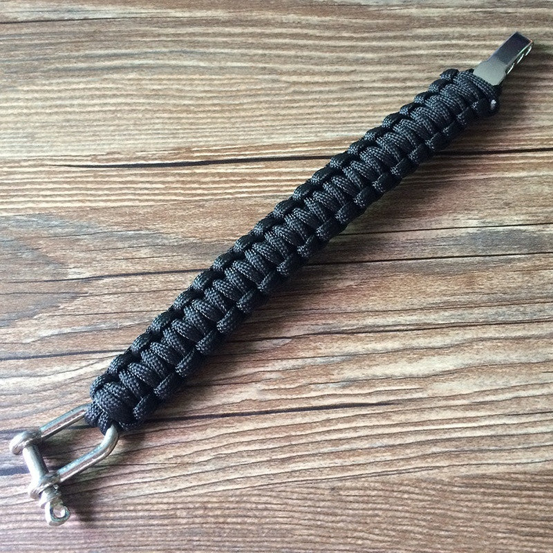 Survival Rope Paracord Bracelet Outdoor Camping Hiking Steel Shackle Buckle