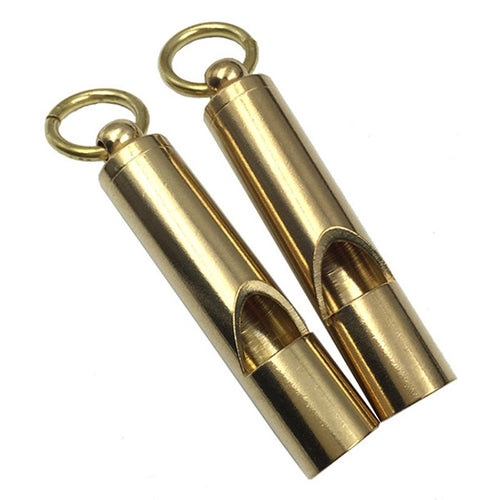 Outdoor Brass EDC Whistle Keychain Emergency Survival First Aid Camping Hiking