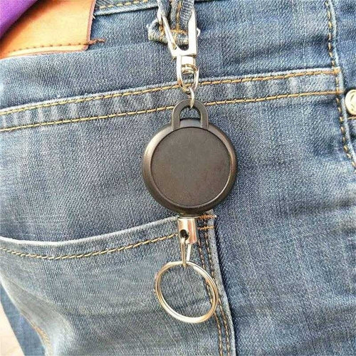 Creative Telescopic Keychain Stainless Steel Wire Rope Keychain Anti lost Anti theft Rebound Telescopic Wire Rope