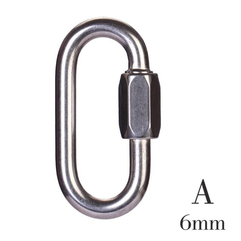1pcs High quality Professional Safety Master Lock Stainless Steel O Shape Screw Gates Buckle Lock Carabiner Rock Climbing