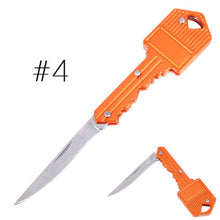 Load image into Gallery viewer, Key Shaped Stainless Steel Blade Utility Keychain Pocket Portable Folding Knife