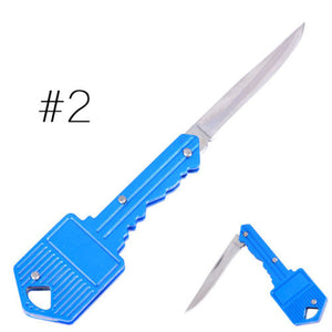 Key Shaped Stainless Steel Blade Utility Keychain Pocket Portable Folding Knife