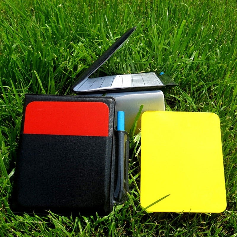 Professional Soccer Referee Wallet Football Red card Yellow Card Pencil Log Book with Wallet Pencil Note Set