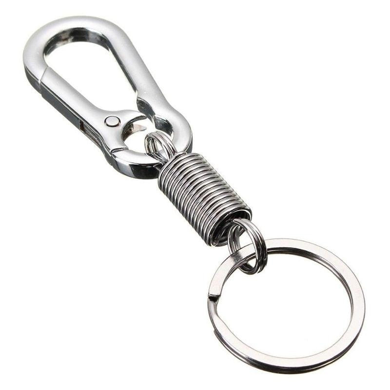 New Stainless Steel Gourd Buckle Carabiner Retractable Keychain Waist Belt Clip