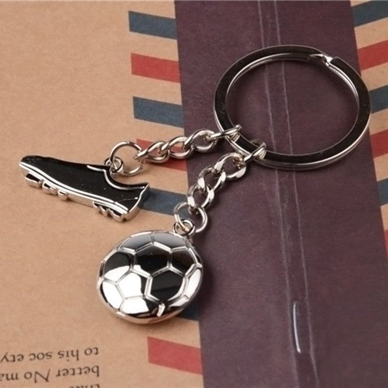 Silver Football Soccer Boots Metal Keychain Key Ring Creative Key Chain