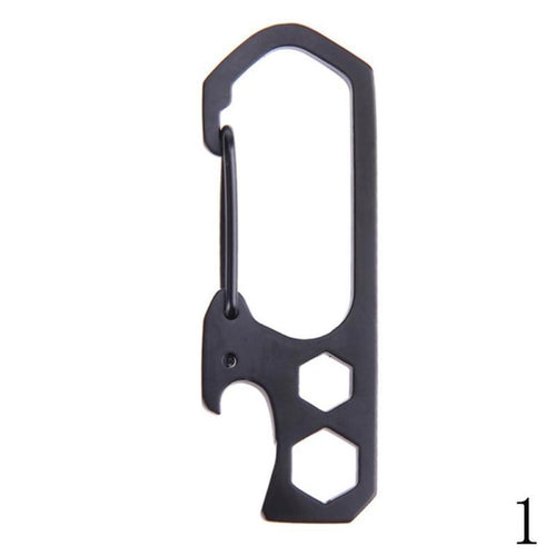 Outdoor Camping Equipment Stainless Steel Carabiner Metal Multifunctional Key Chain Opener Hexagon Wrench