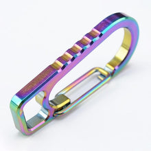 Load image into Gallery viewer, Outdoor Equipment Titanium Alloy Spring Hanging Buckle Anti lost Keychain EDC Camping Hiking Tool