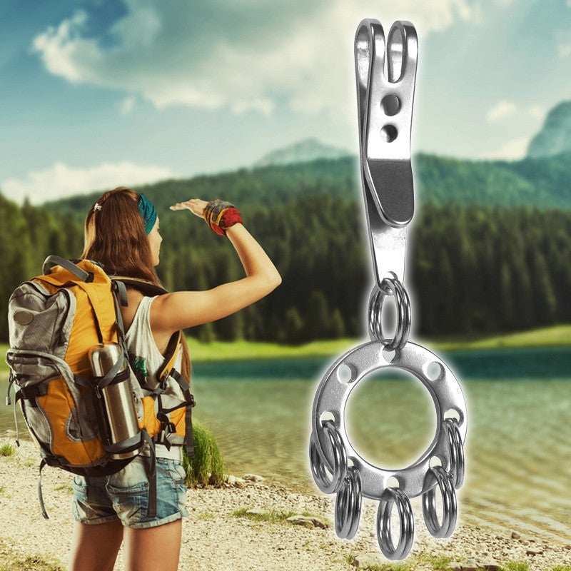 Stylish EDC Gear Money Clip Belt Hanger Stainless Keychain Pocket Holder Multi Tool