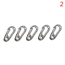 Load image into Gallery viewer, 5pcs Stainless Steel Ring Camping Karabiner Snap Clip Carabiner Buckle