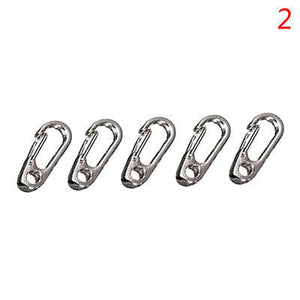 5pcs Stainless Steel Ring Camping Karabiner Snap Clip Carabiner Buckle