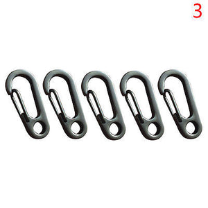 5pcs Stainless Steel Ring Camping Karabiner Snap Clip Carabiner Buckle