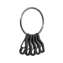 Load image into Gallery viewer, 5 Pcs Mini Outdoor Carabiner Snap Spring Clips Hook Survival Keychain Tool