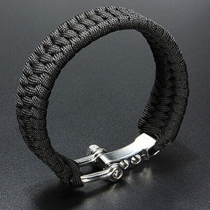 New Hiking Steel Survival Camping Rope Outdoor Bracelet Shackle Buckle Paracord