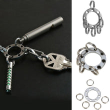 Load image into Gallery viewer, Rings Metal EDC Tool Keychain Mini Outdoor Removable Key